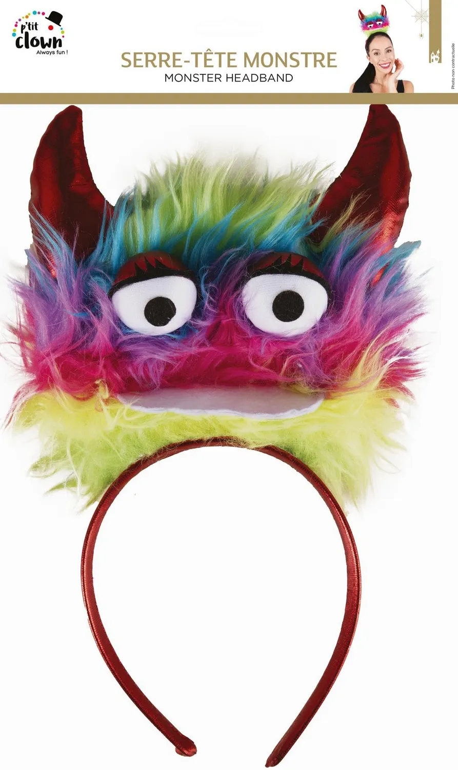 P'tit Clown re22947 Cerchietto Mostro Multicolore Unico