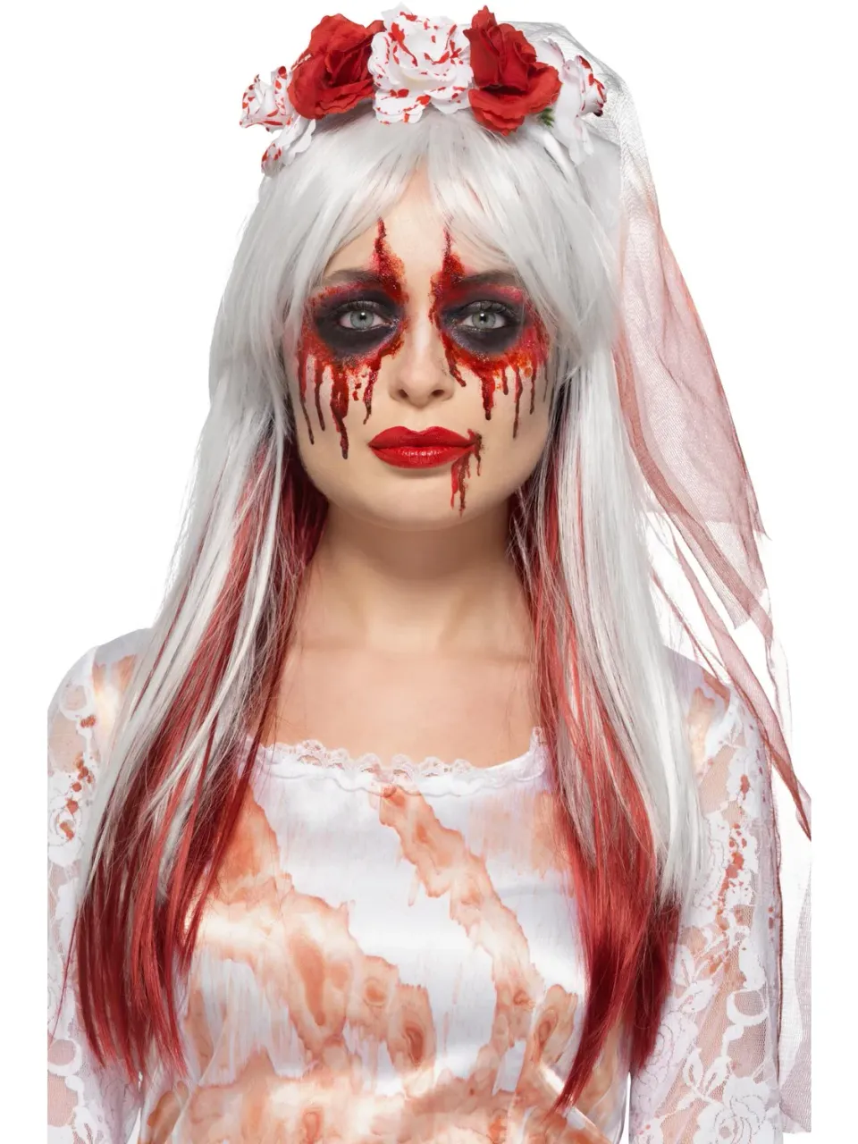 Smiffys Blood Drip Bride Kit Trucco Aqua Sposa Zombie