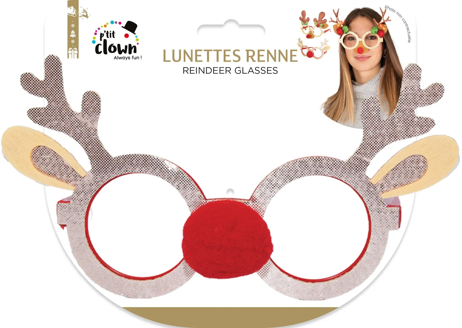 P'tit Clown Occhiali Renna Natale Modello Casuale