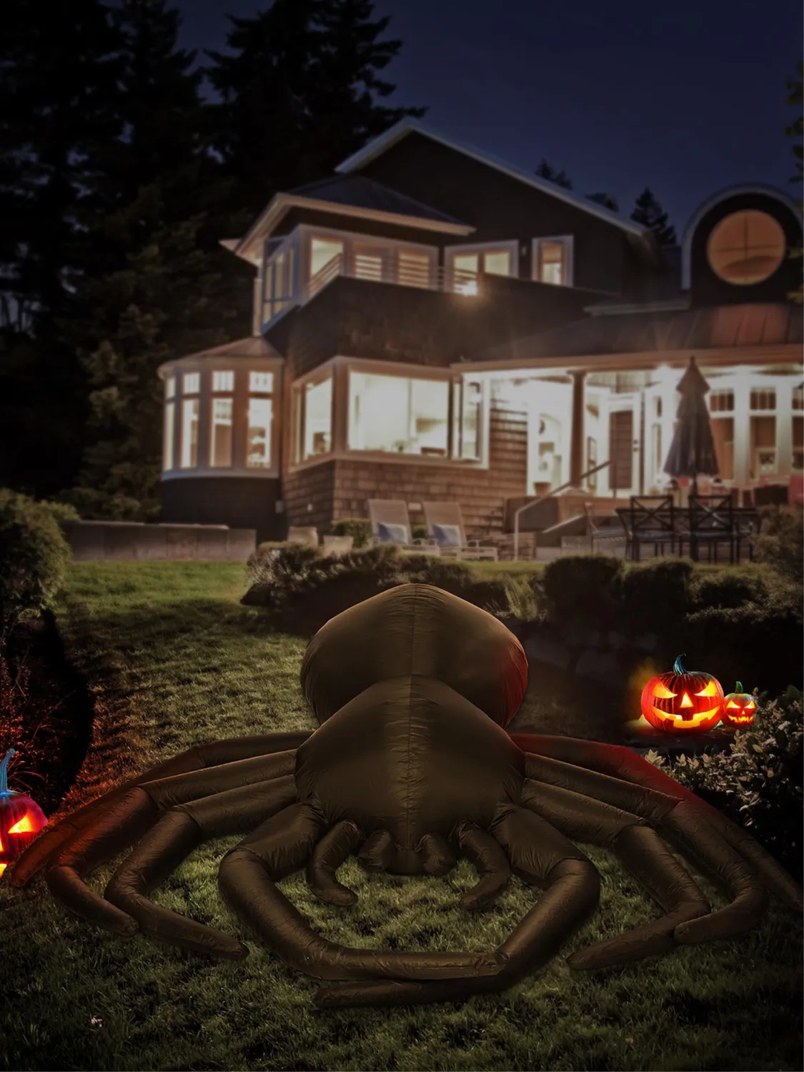 Smiffys Spider ragno gonfiabile nero 9ft esterno