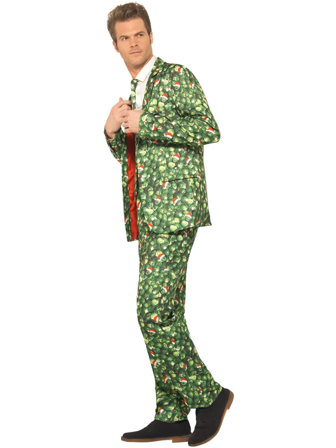 Smiffys Brussel Sprout Vestito Natale Uomo Cavoletto 3 Pezzi