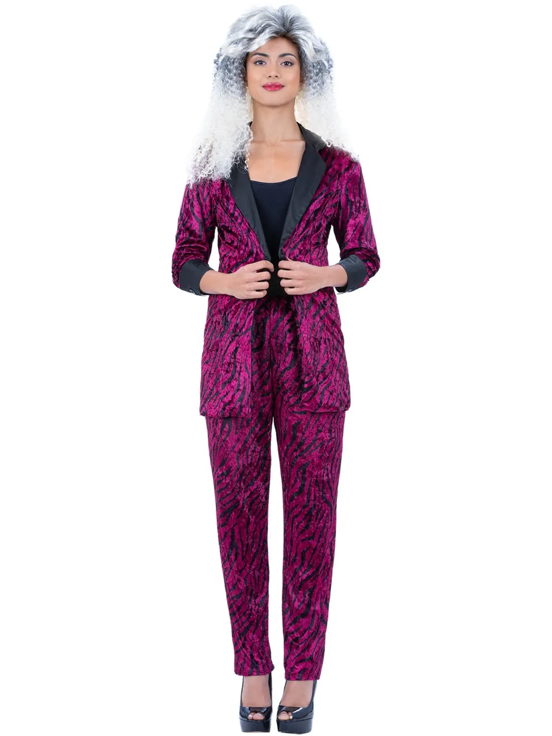 Smiffys 80s Pink Zebra Suit completo rosa taglie XS-XL