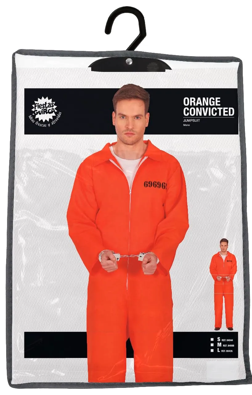 Guirca Costume Prigioniero Tuta Arancione XL Adulto Numero