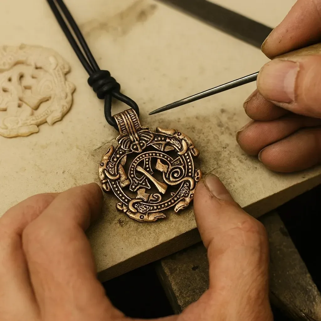 La Bottega di Merlino Collana Bronzo Serpente Nordico 3,5cm