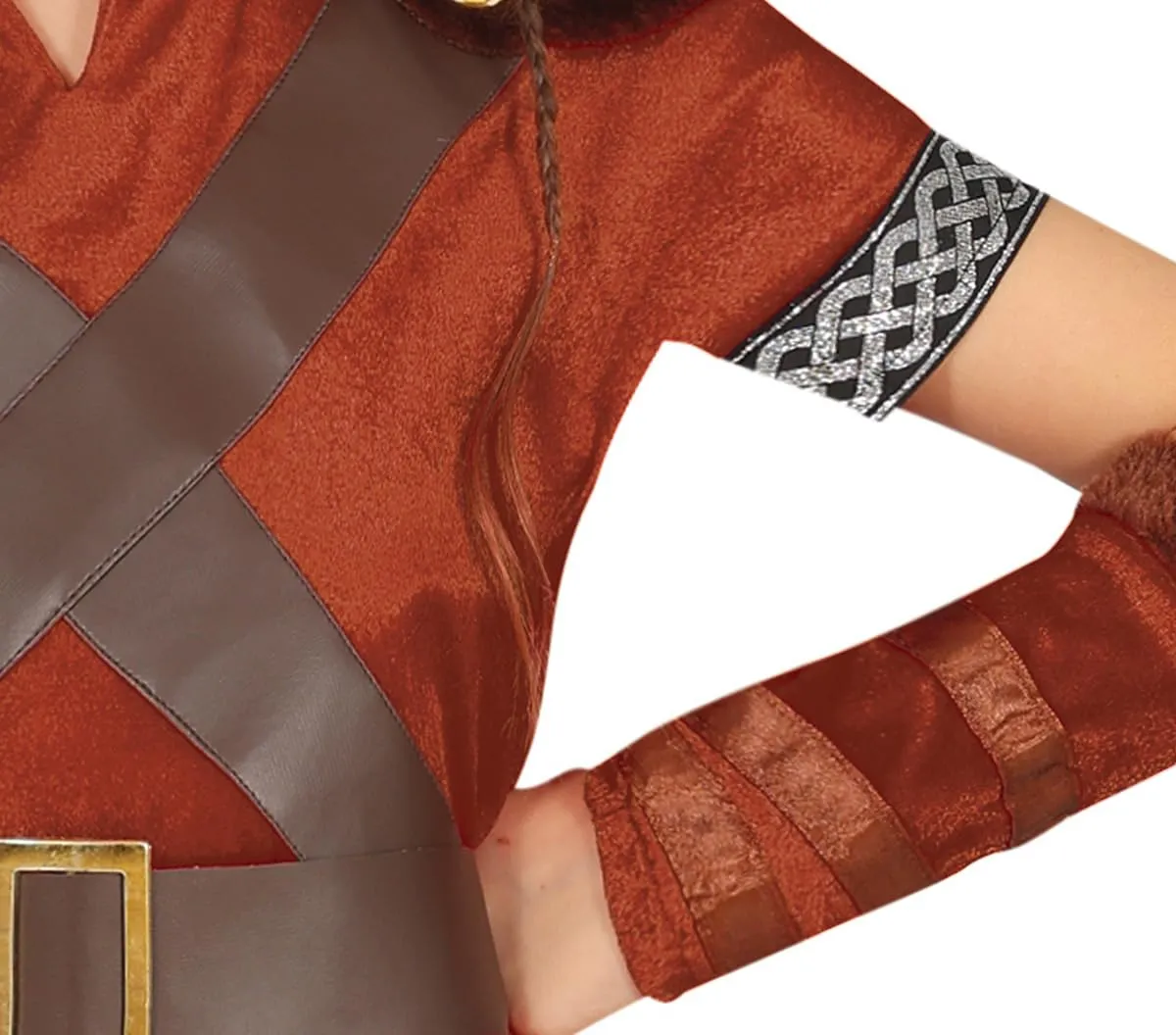 Guirca Guerriero Nordico costume bambina 7-9 anni marrone