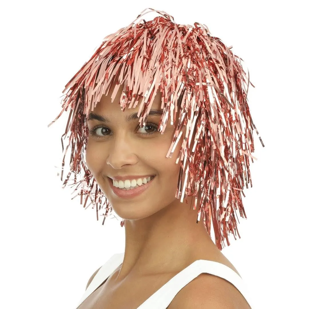 P'tit Clown re22409 parrucca disco oro rosa con frangia