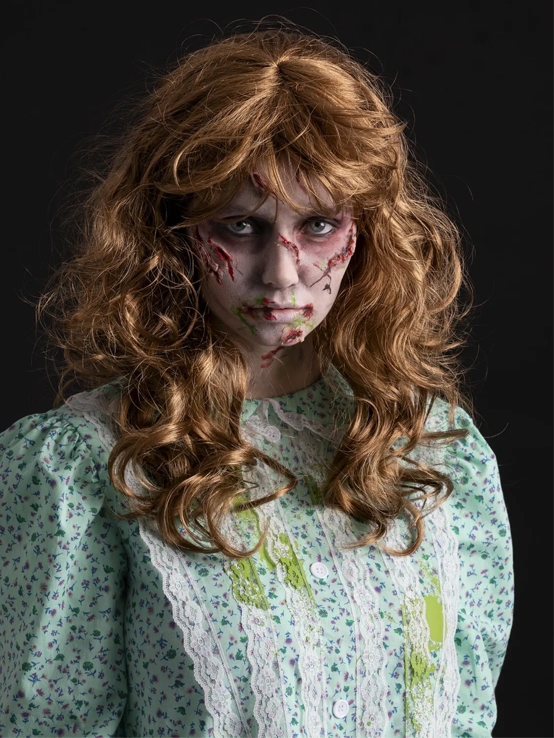 Smiffys Exorcist Regan parrucca donna castana horror