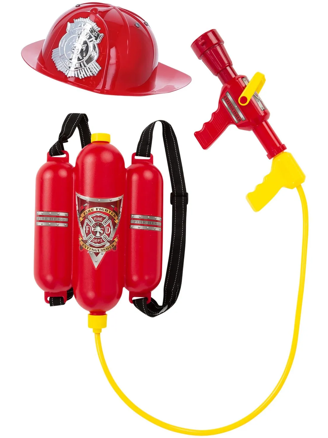 Smiffys Firefighter kit pompiere bimbo zaino acqua
