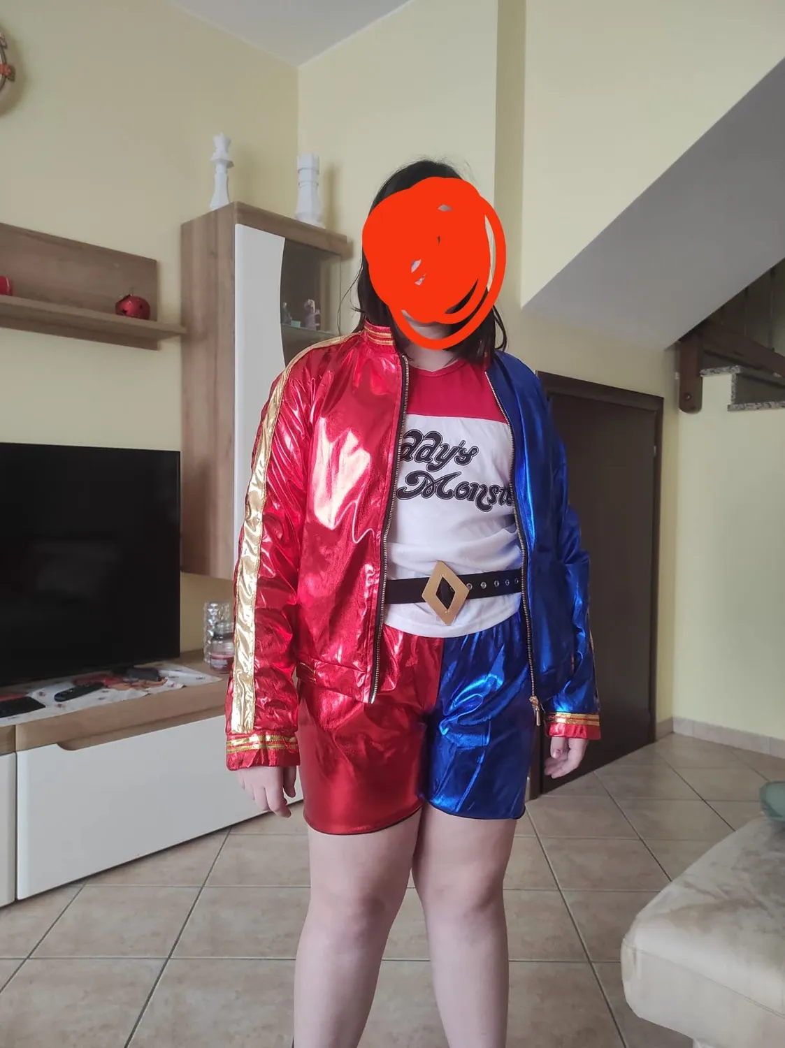 Funidelia Suicide Squad Harley Quinn costume donna L blu