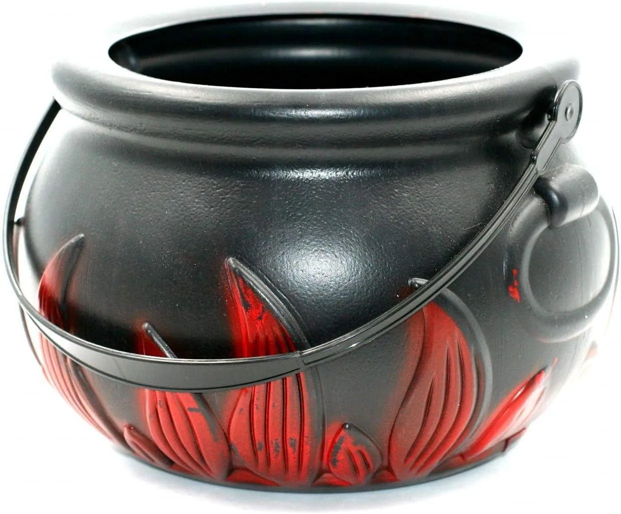 P'tit Clown calderone strega plastica nero 17 cm fiamme