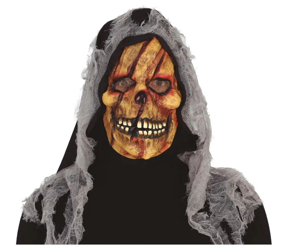 Fiestas Guirca maschera scheletro zombie PVC con cappuccio ragnatela