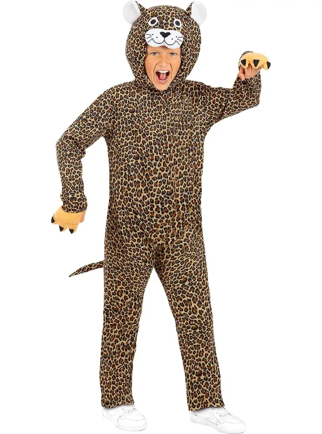 Funidelia Leopardo costume bambino 7-9 anni marrone