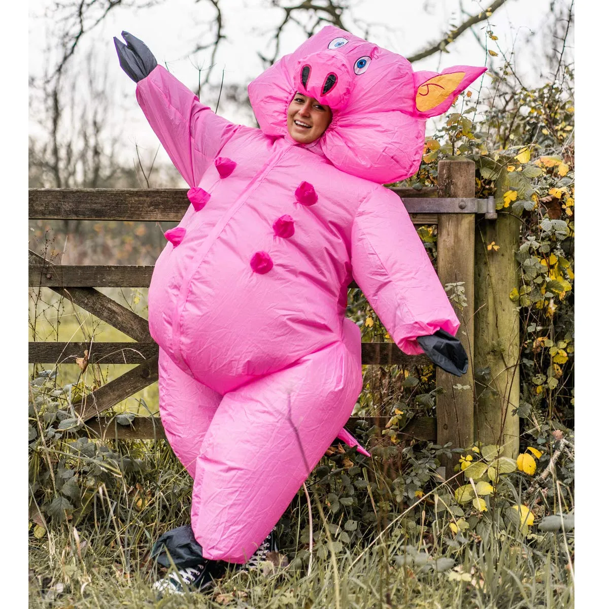Bodysocks costume gonfiabile maiale adulto rosa