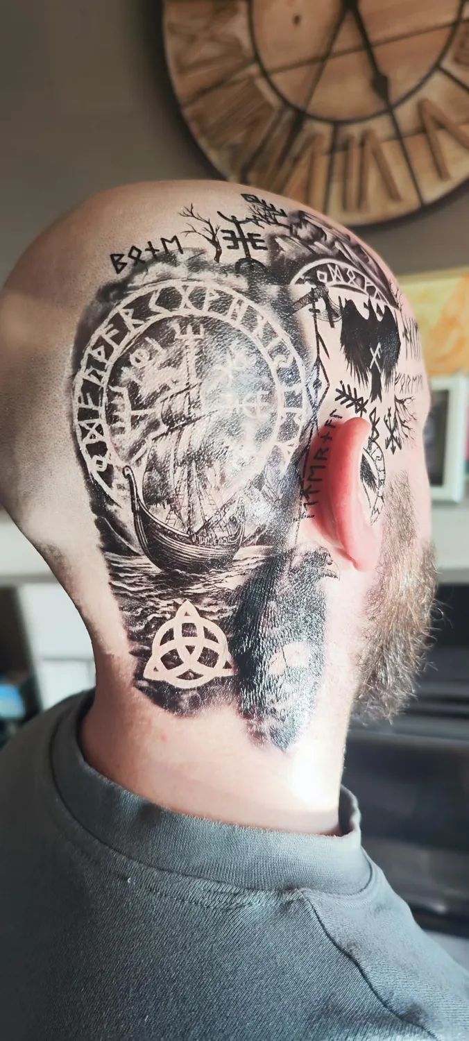 P'tit Clown 23293 tatuaggi vichinghi temporanei 14 pezzi