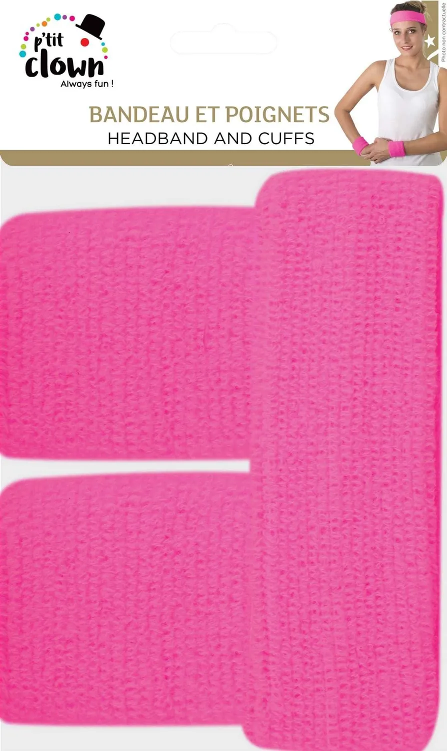 P'tit Clown 70522 set fascia polsini spugna rosa fluo