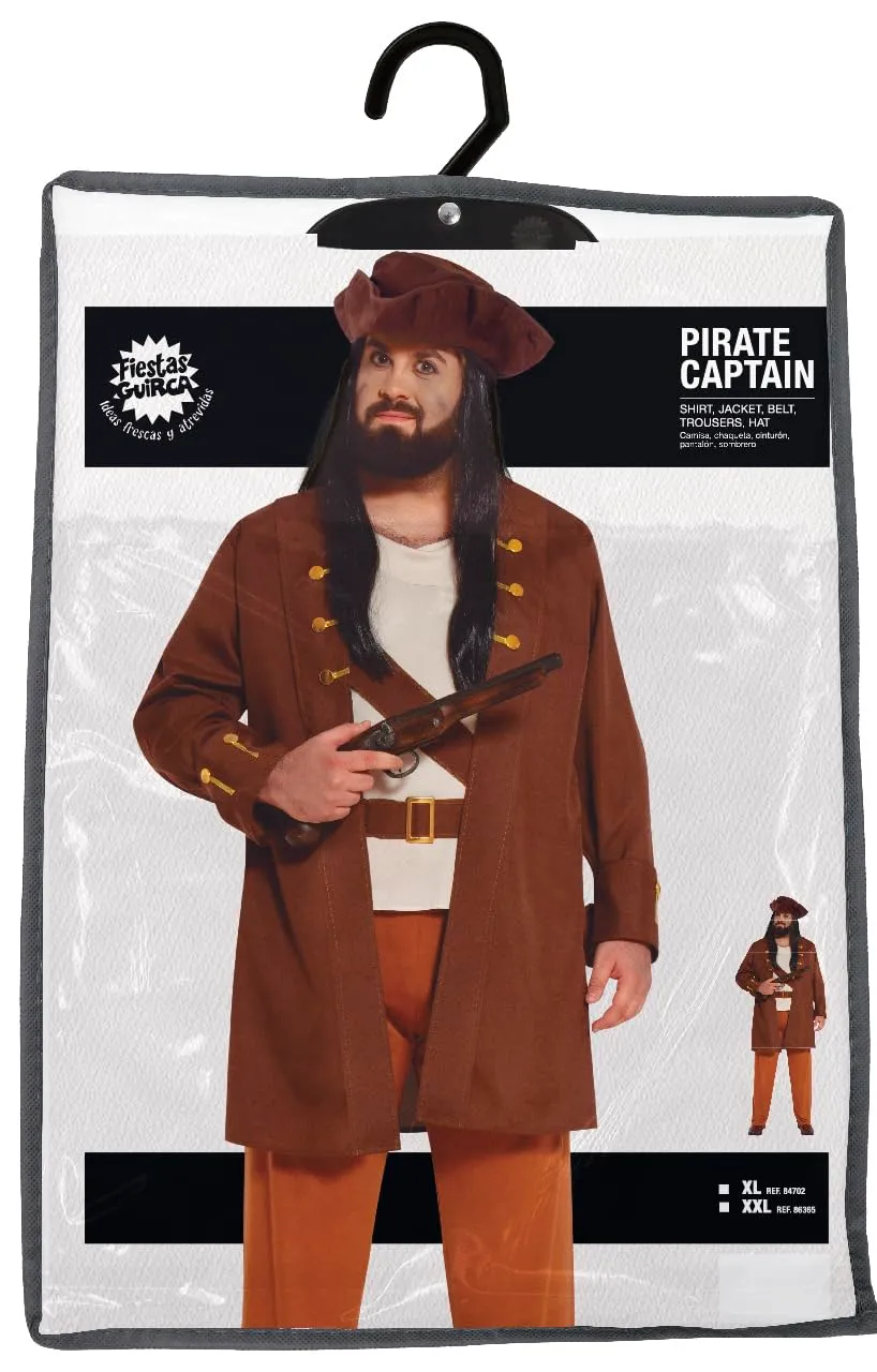 Fiestas Guirca Pirata Capitano costume 14-16 anni marrone