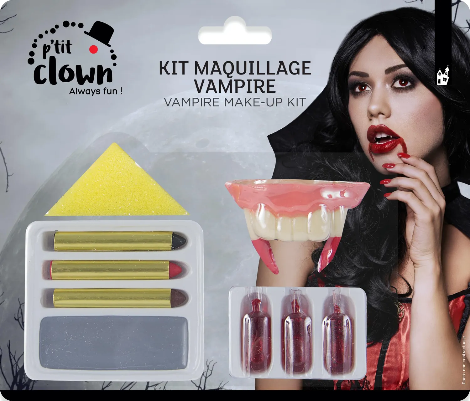 P'tit Clown Kit Trucco Vampiro Halloween