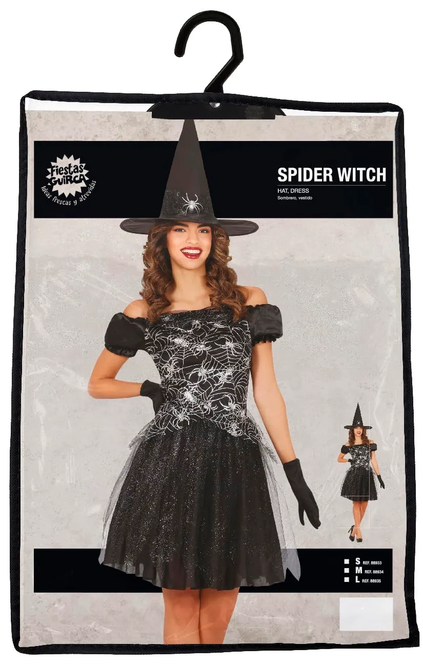 Guirca strega ragno brillante costume donna S nero