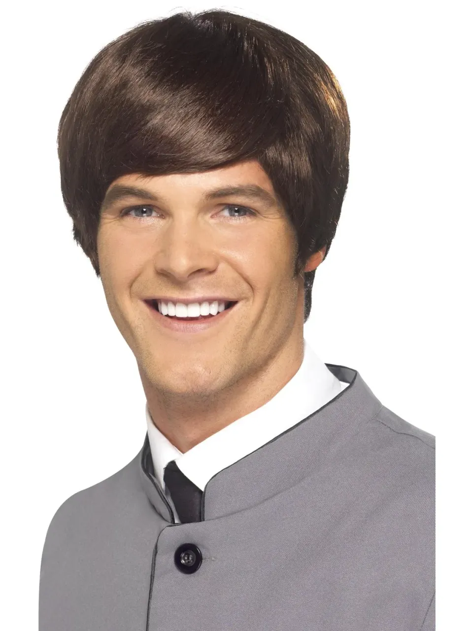Smiffys 60s Mod parrucca marrone corta uomo