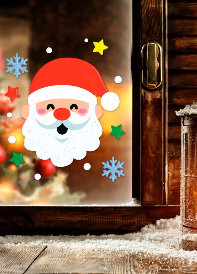 Fiestas Guirca Babbo Natale decorazione finestra gel 20x25 cm