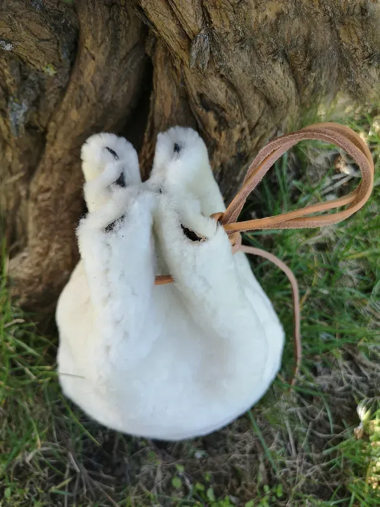 La Bottega di Merlino Borsetta Pelliccia Vera Pelle Agnello 18 cm