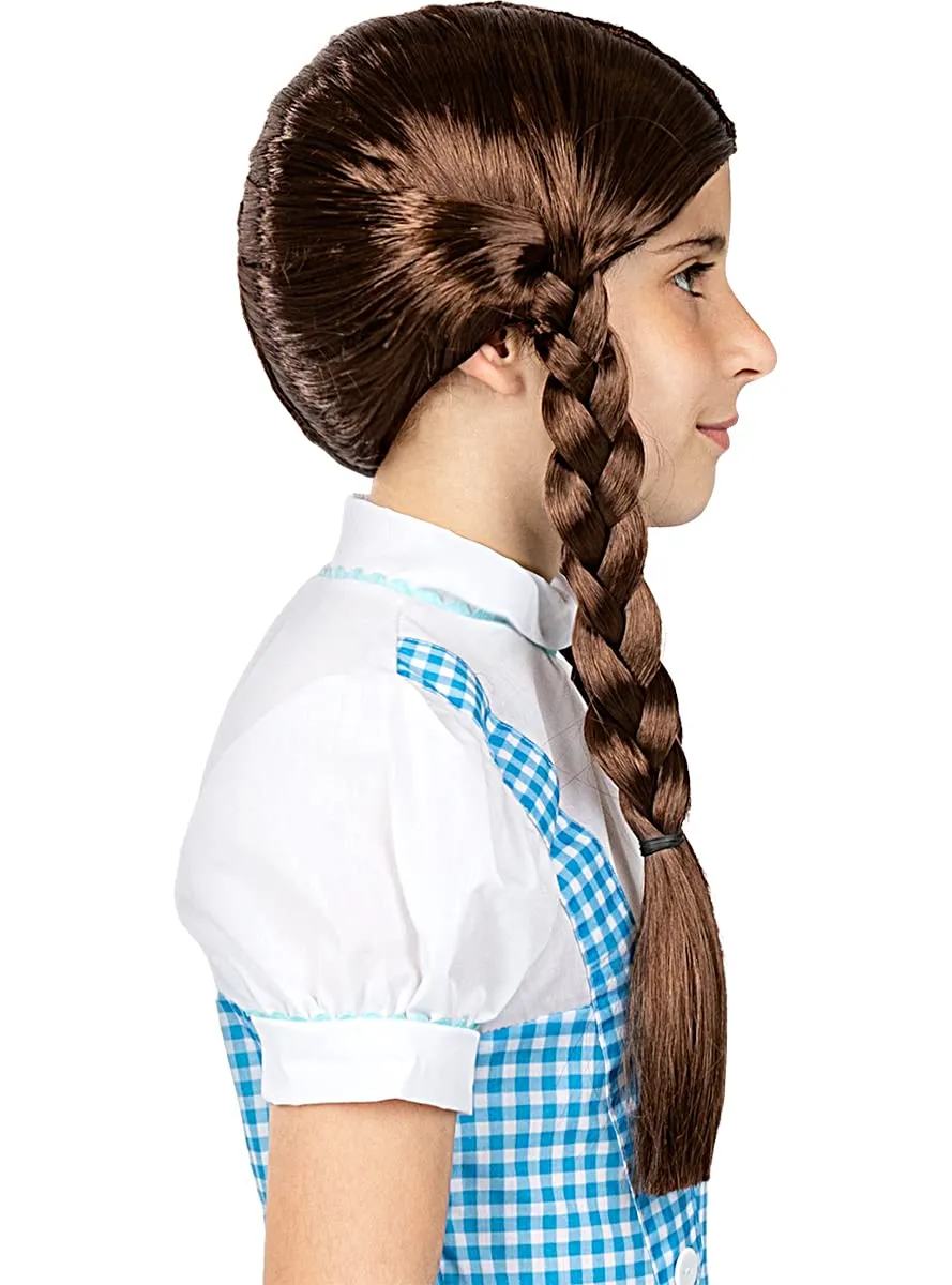 Funidelia Dorothy Mago di Oz parrucca bambina trecce castane