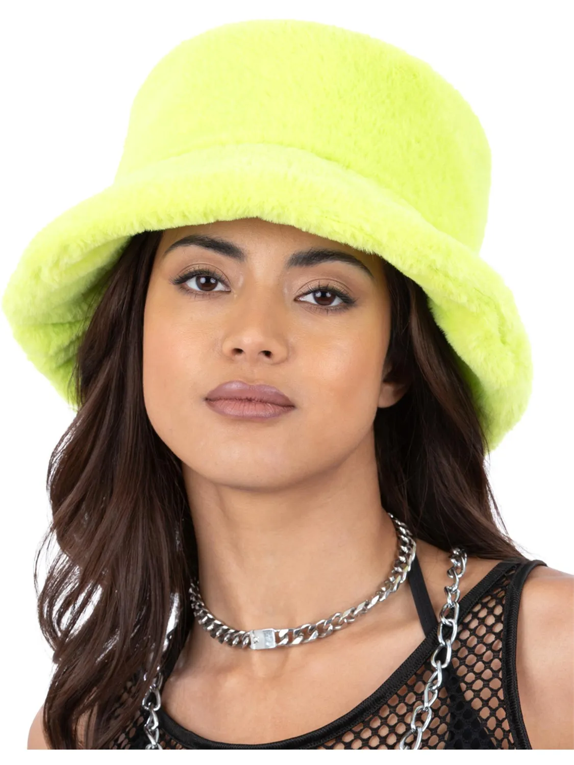 Smiffys 90s Bucket Hat cappello verde pelliccia
