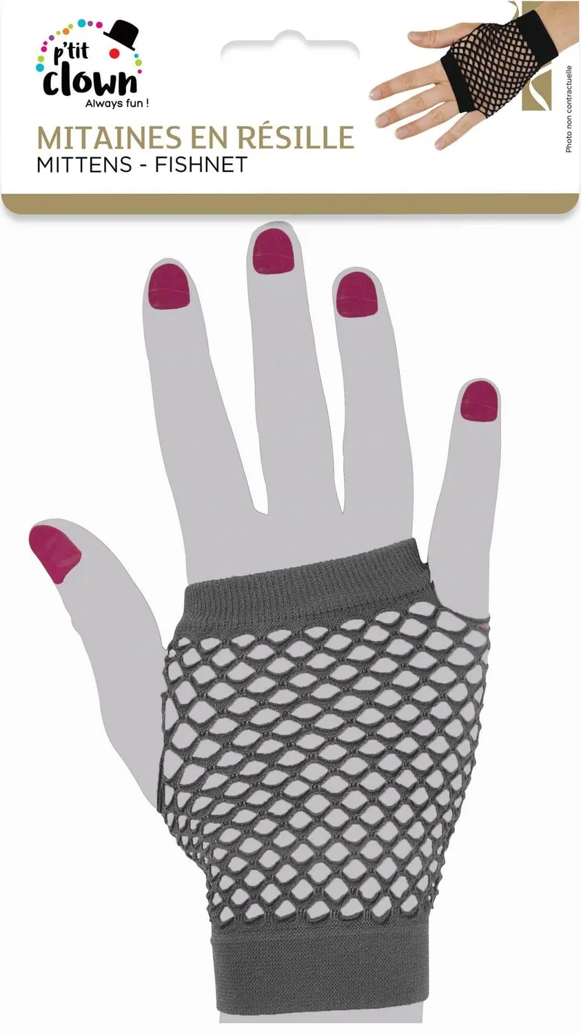 P'tit Clown 90313 guanti rete neri donna taglia unica