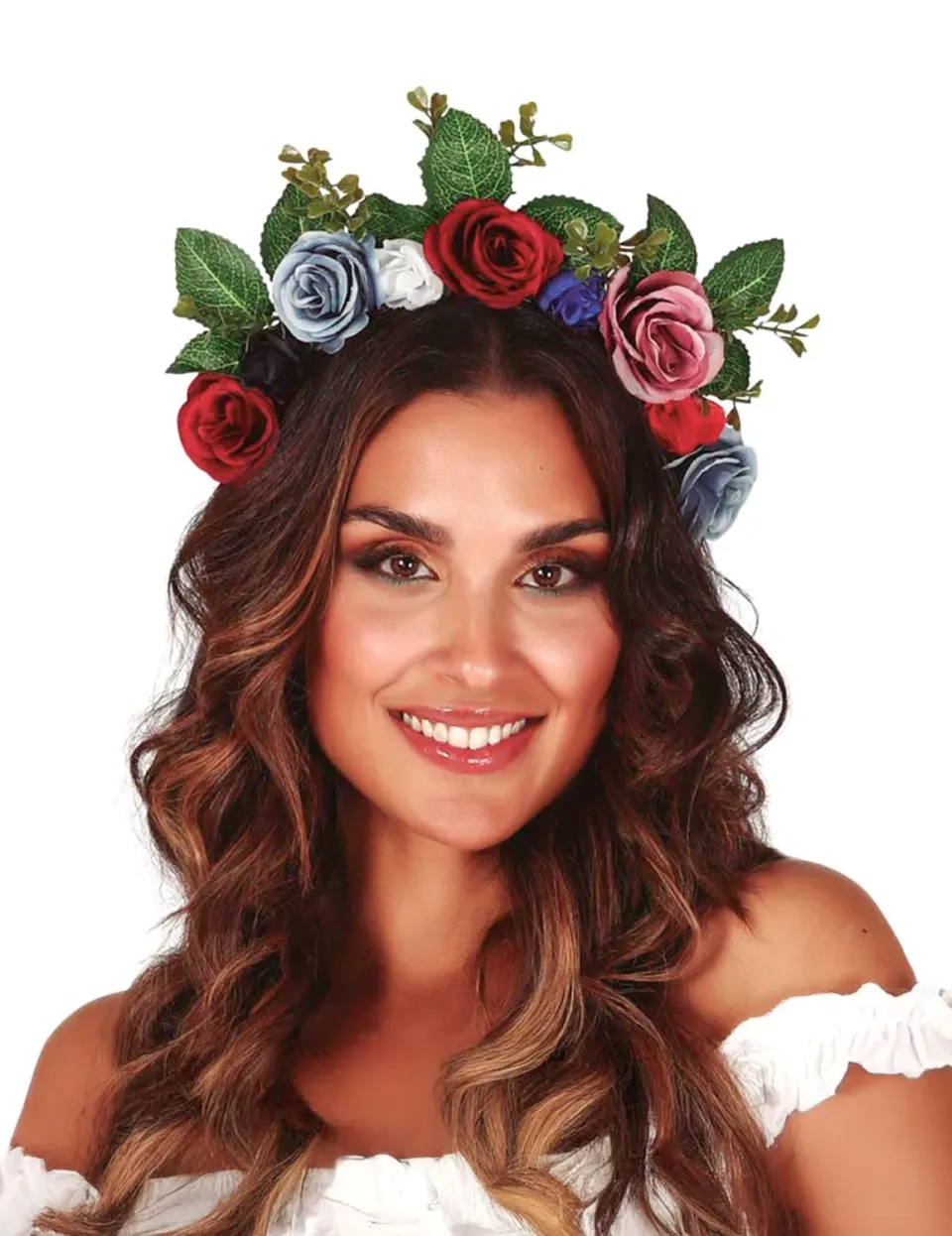Guirca Diadema Fiori e Foglie Cerchietto Floreale