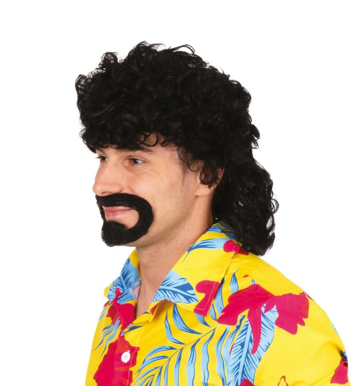 P'tit Clown Jacky 49890 Parrucca e Barba Nera Anni 70