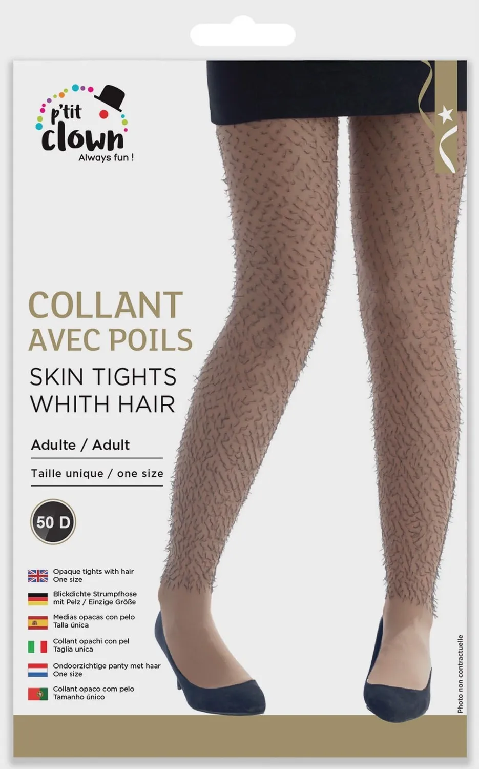 P'tit Clown 74770 collant donna effetto gambe pelose