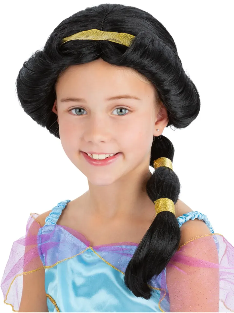 Smiffys Arabian Princess parrucca bambina nero oro