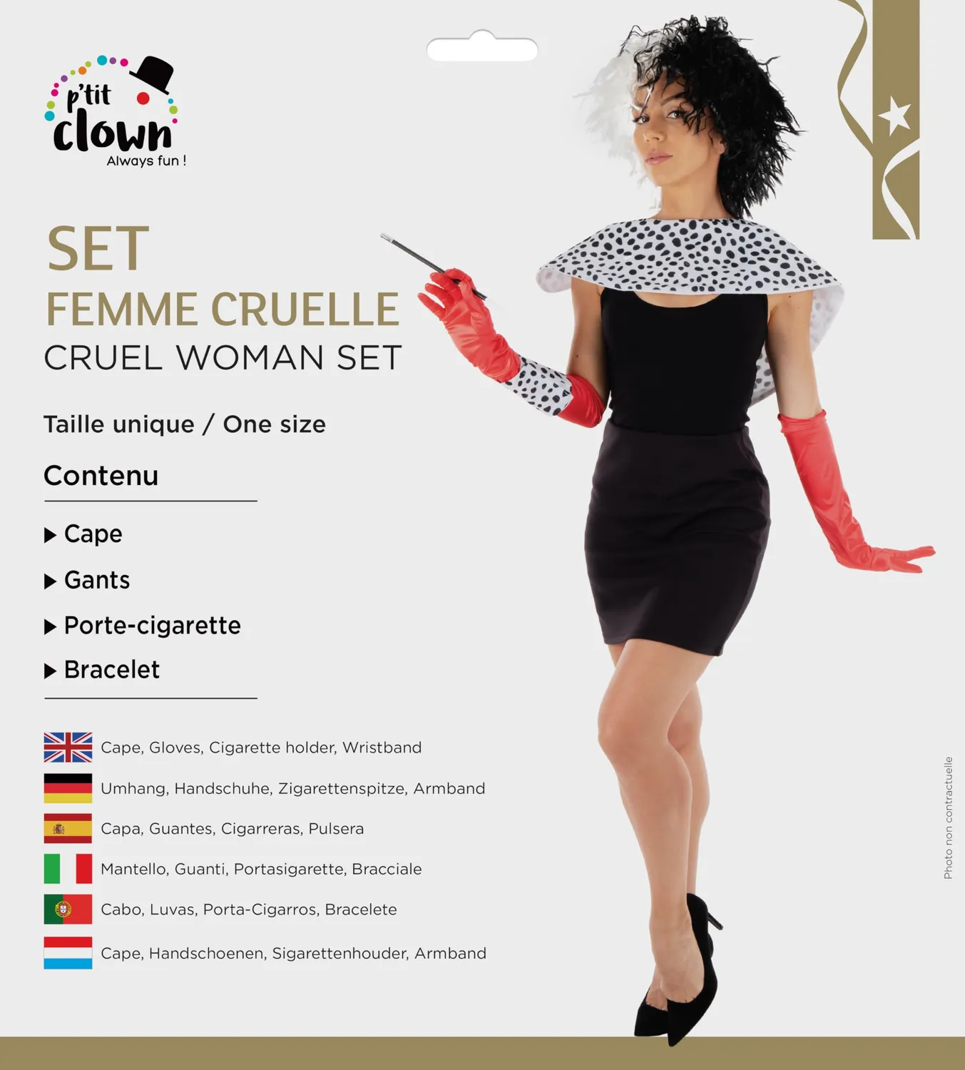 P'tit Clown 22695 costume donna crudele taglia unica