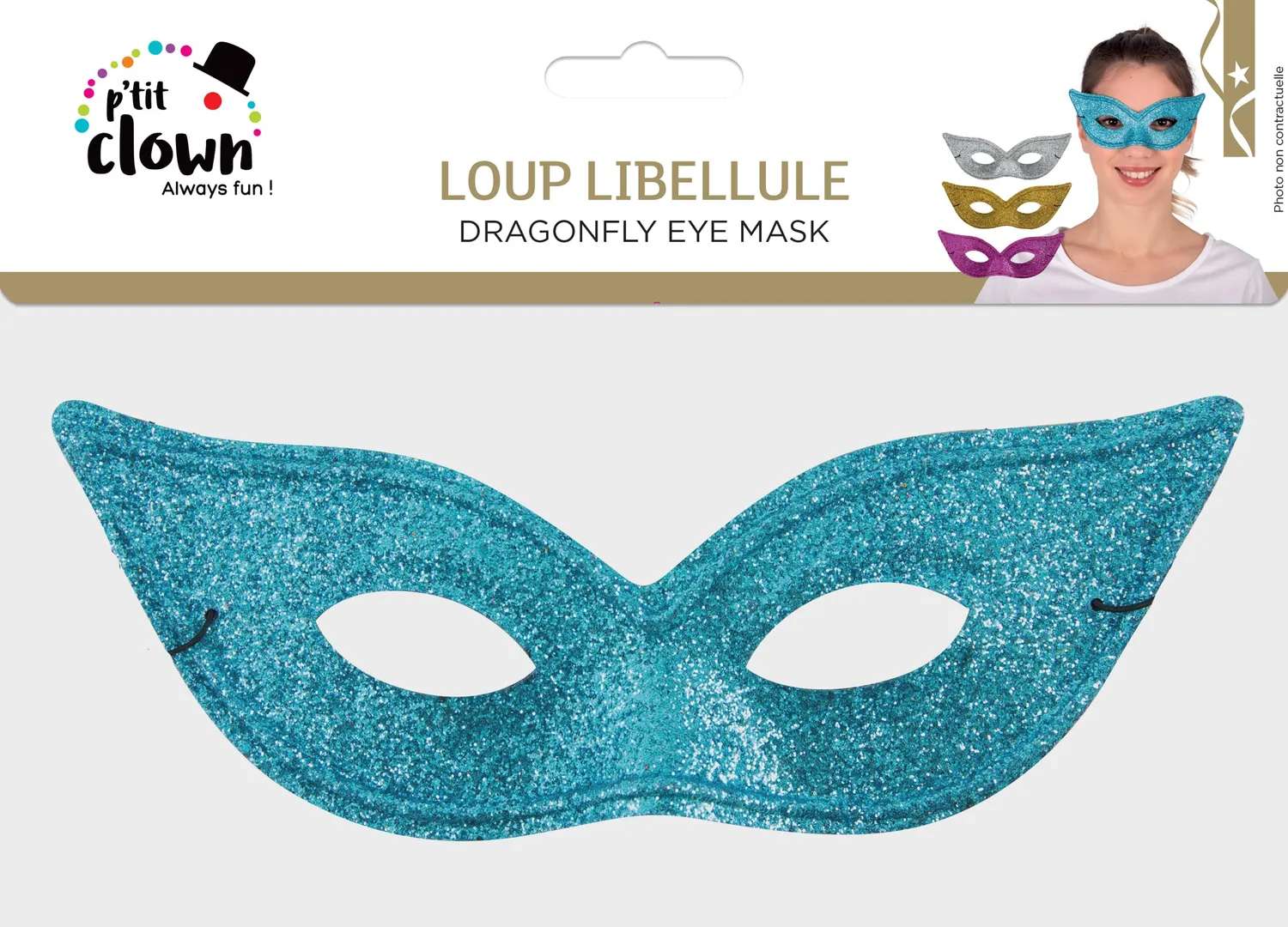 P'tit Clown 16027 maschera occhi libellula colore casuale