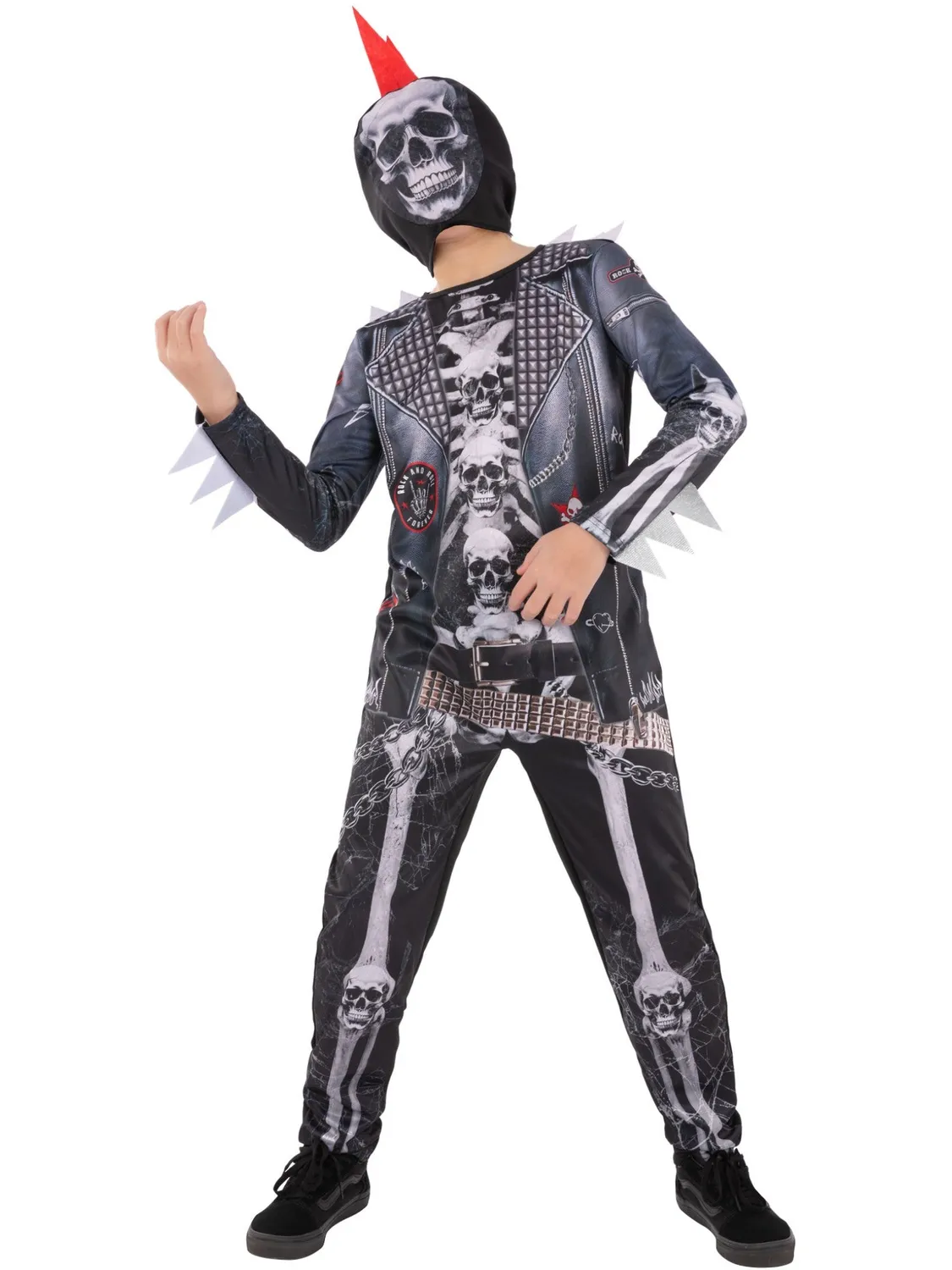 Smiffys Punk Skeleton costume scheletro bimbo 7-9 anni