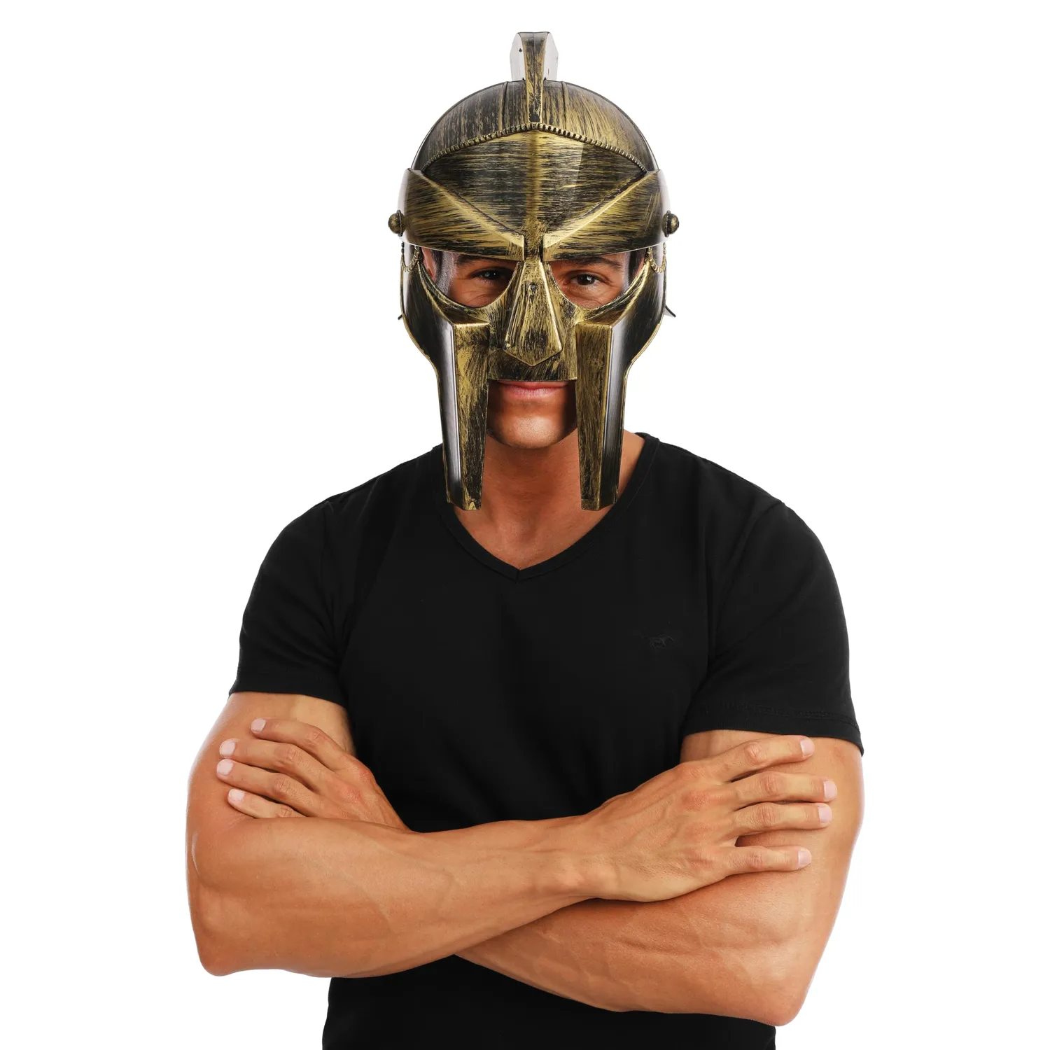 P'tit Clown re21082 casco da gladiatore adulto argento e nero