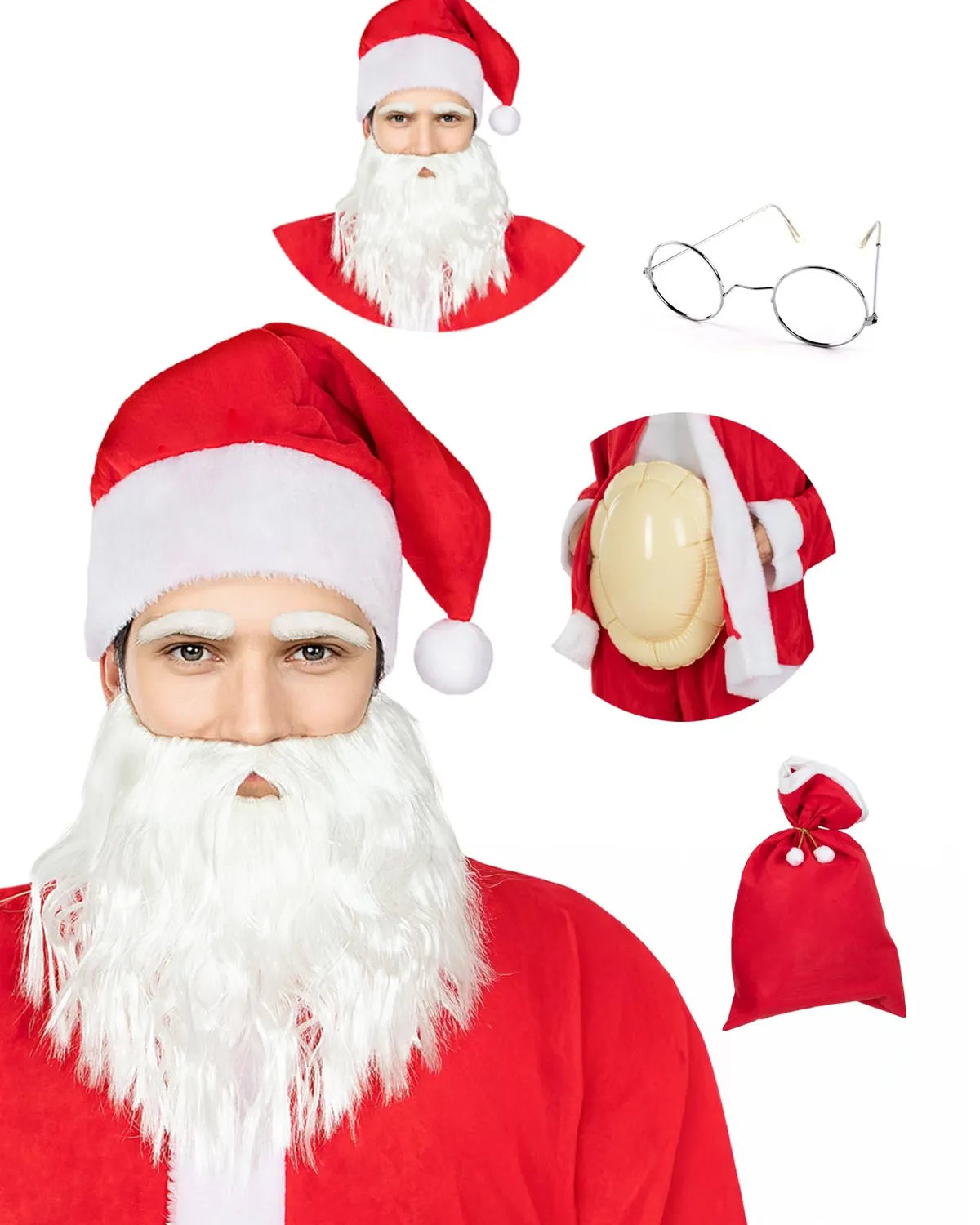 Funidelia Babbo Natale costume uomo M rosso Santa Claus
