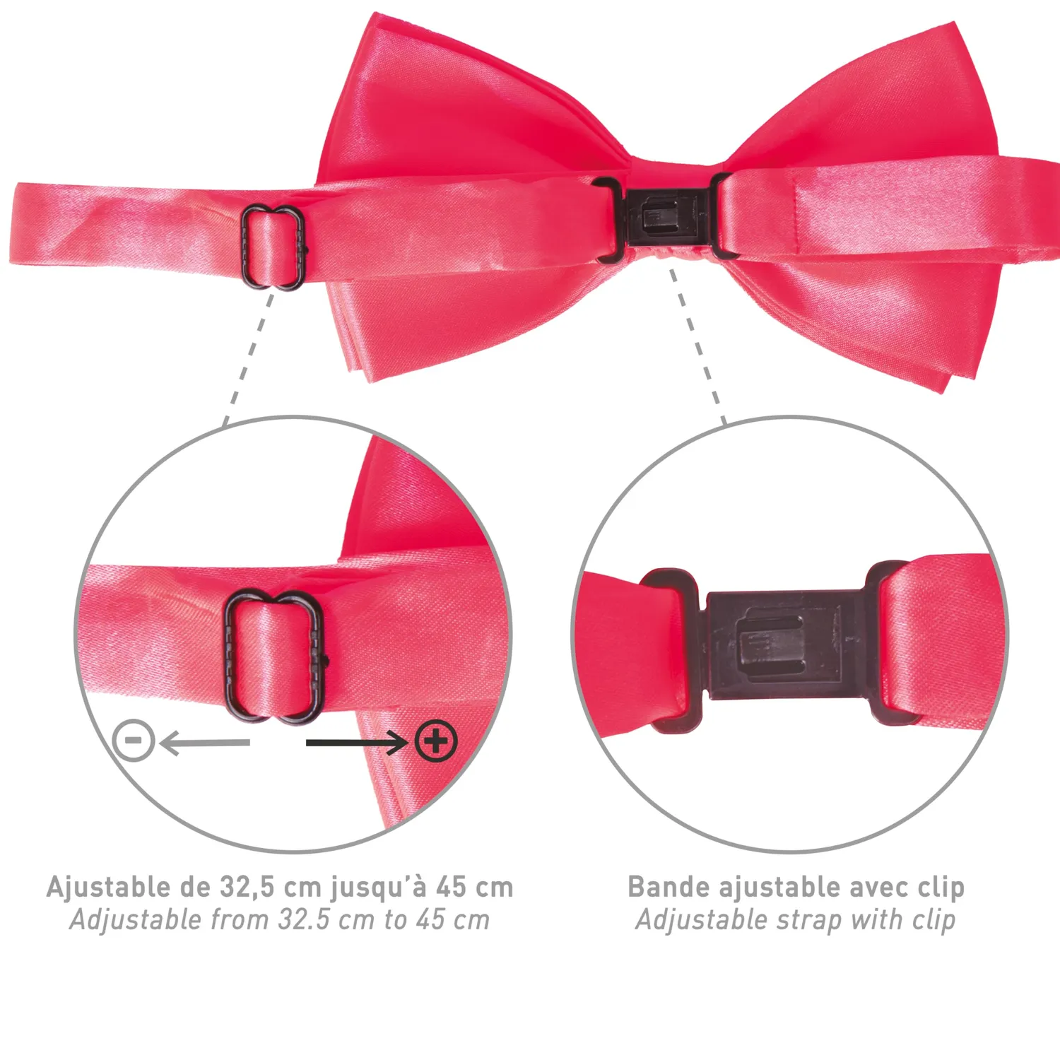 P'tit Clown 11893 Papillon Rosa Fluo Adulto Regolabile