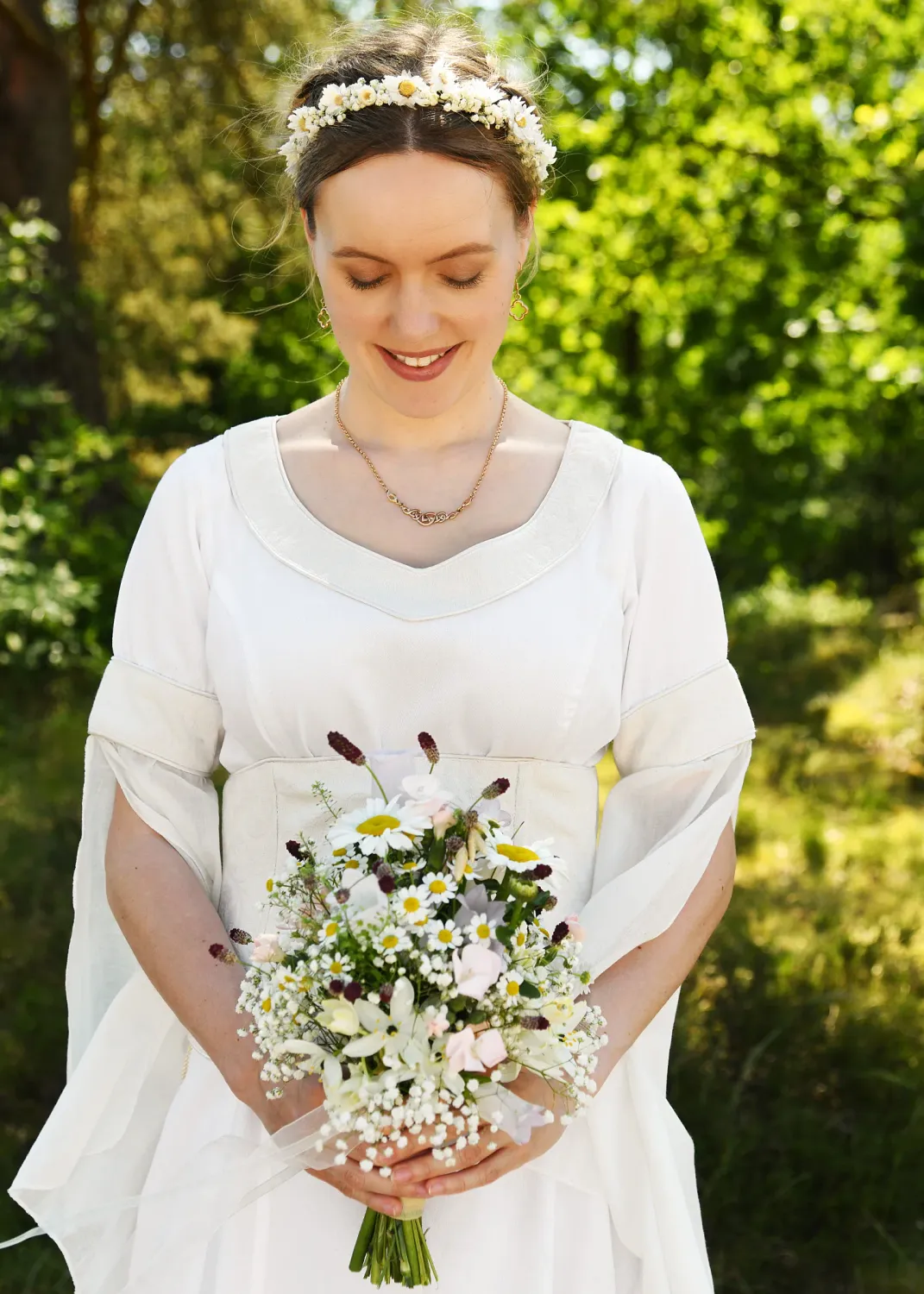 La Bottega di Merlino Abito da sposa con corpetto bianco/naturale cotone