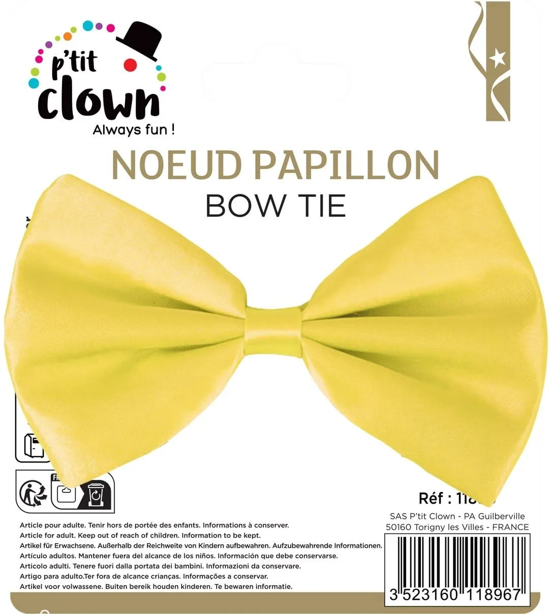 P'tit Clown 11896 papillon tessuto giallo fluo