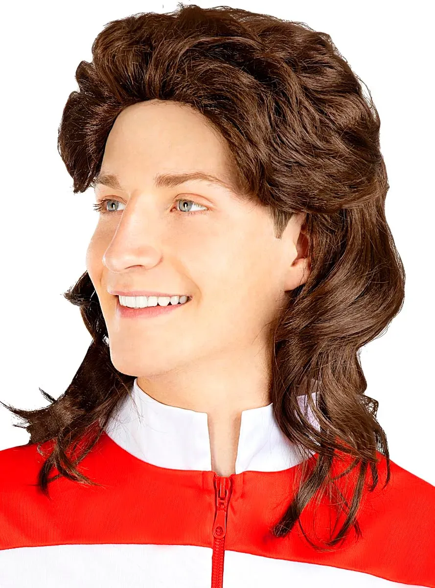 Funidelia Anni 80 Mullet parrucca nera uomo rock