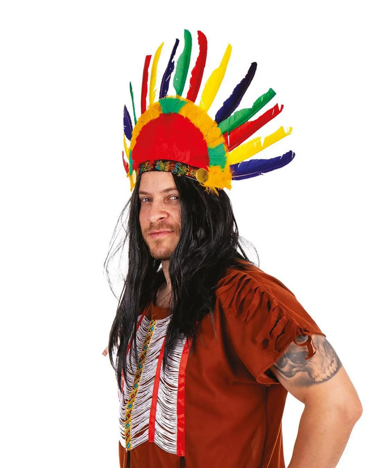 P'tit Clown 18670 Copricapo Indiano 14 Piume Multicolore