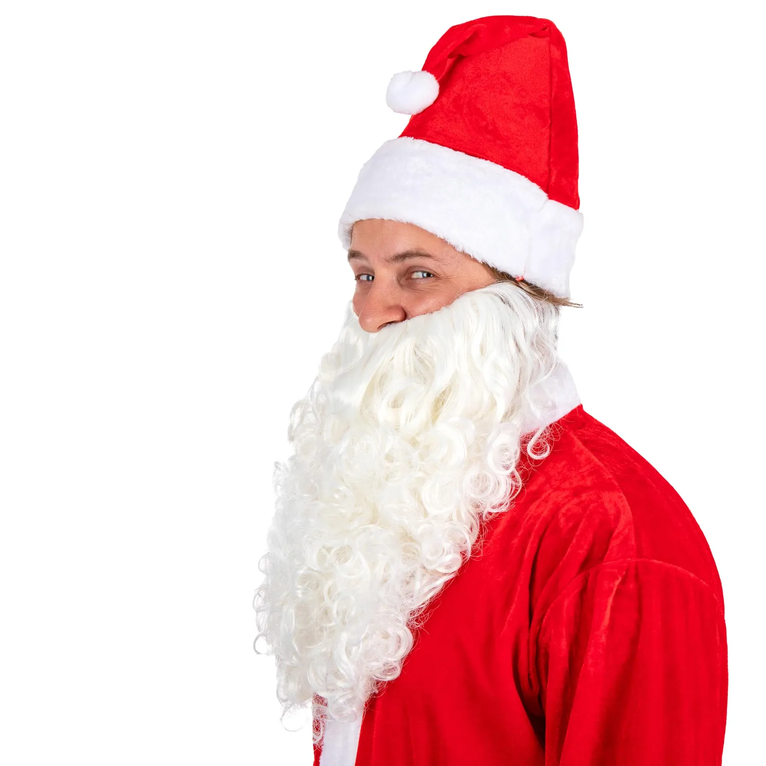 P'tit Clown Barba Babbo Natale Bianca 40 cm con Elastico