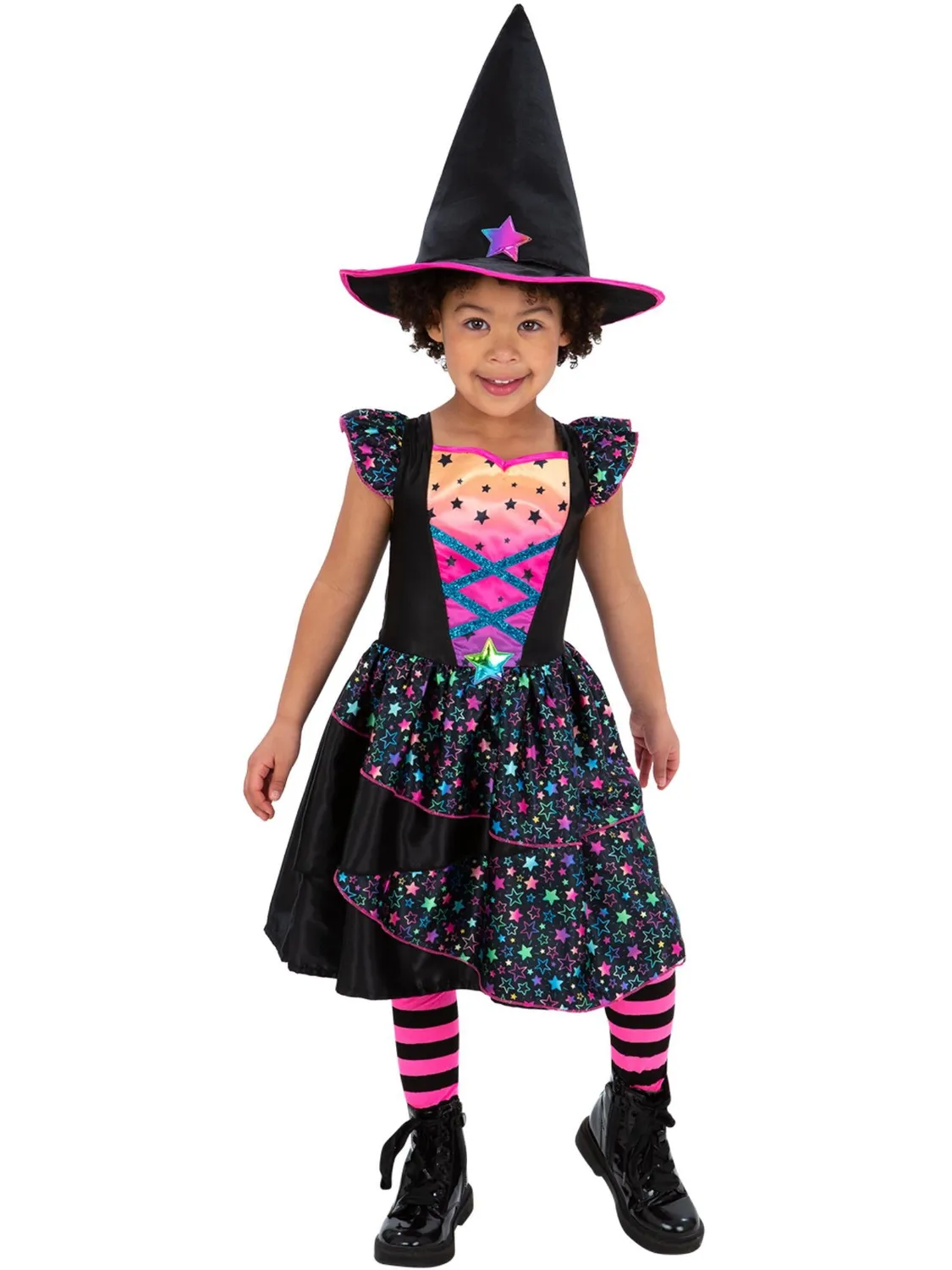 Smiffys Neon Star Witch costume strega bambina S 4-6 anni