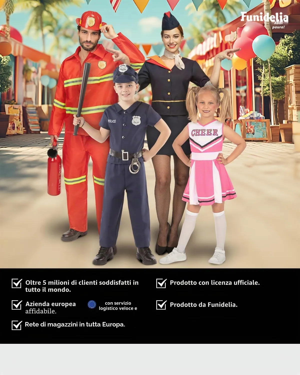 Funidelia Poliziotto costume bambino 5-6 anni nero
