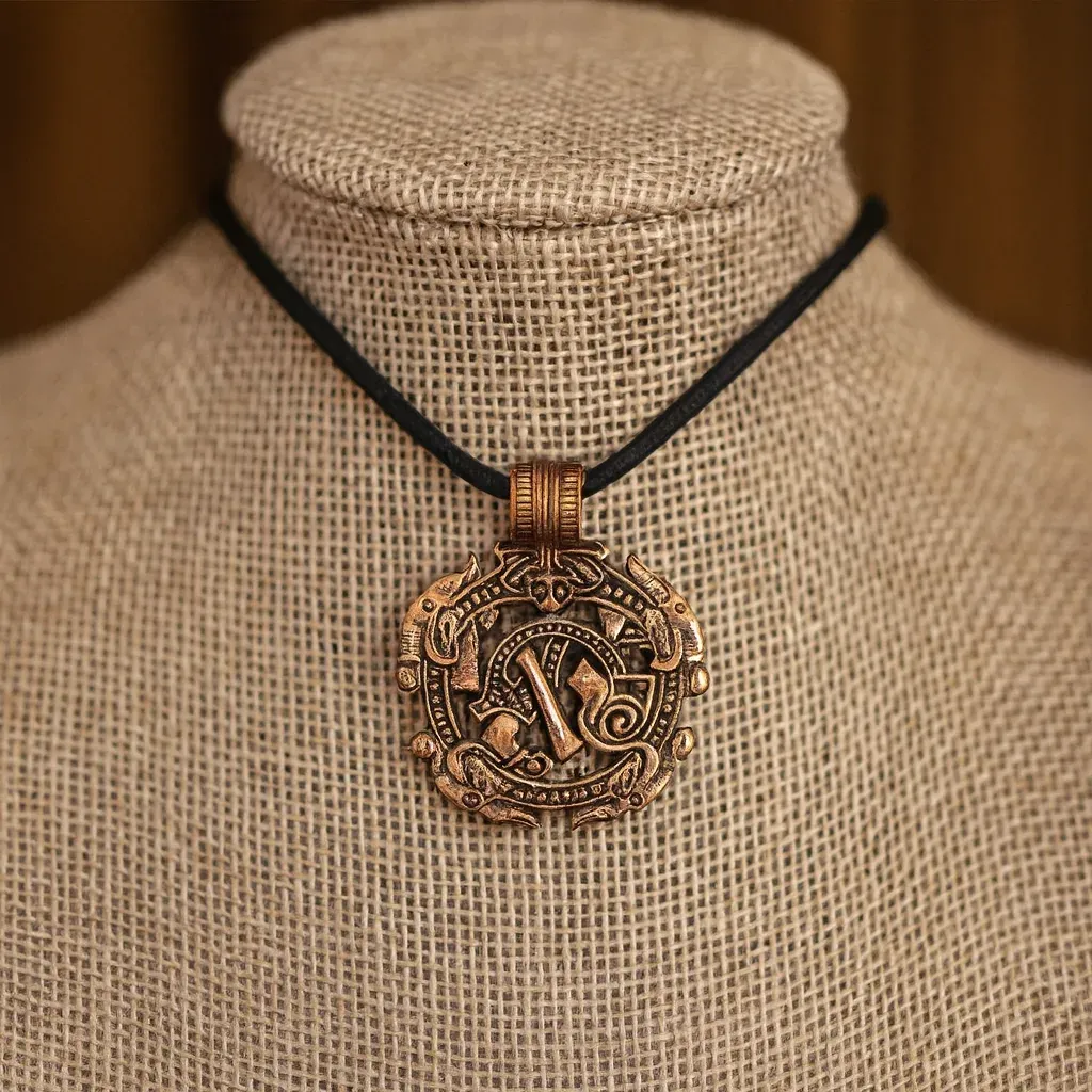 La Bottega di Merlino Collana Bronzo Serpente Nordico 3,5cm