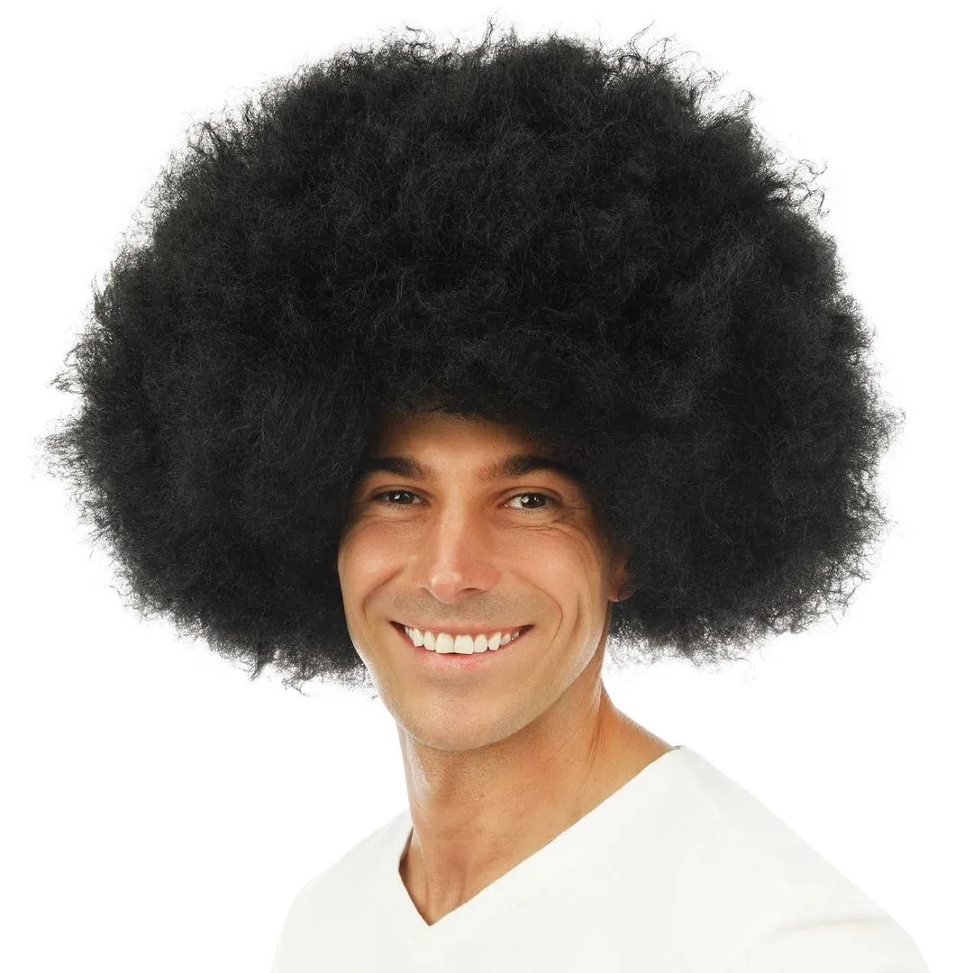 P'tit Clown Parrucca Big Afro Crespa Nera Carnevale