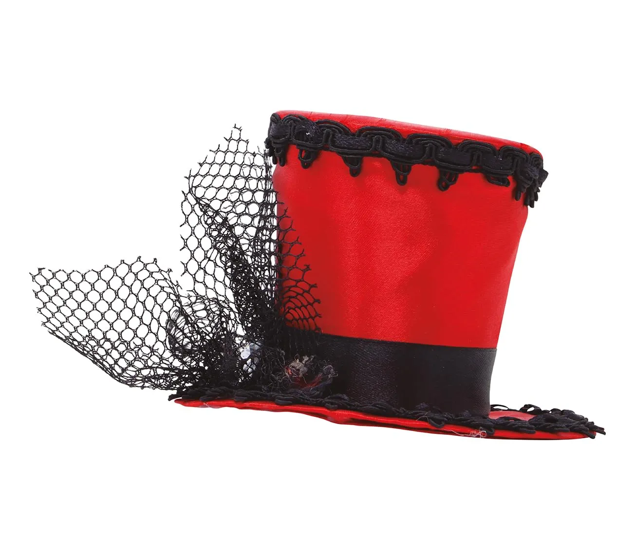 Guirca Mini Cilindro Burlesque Cappello Donna Nero Festa