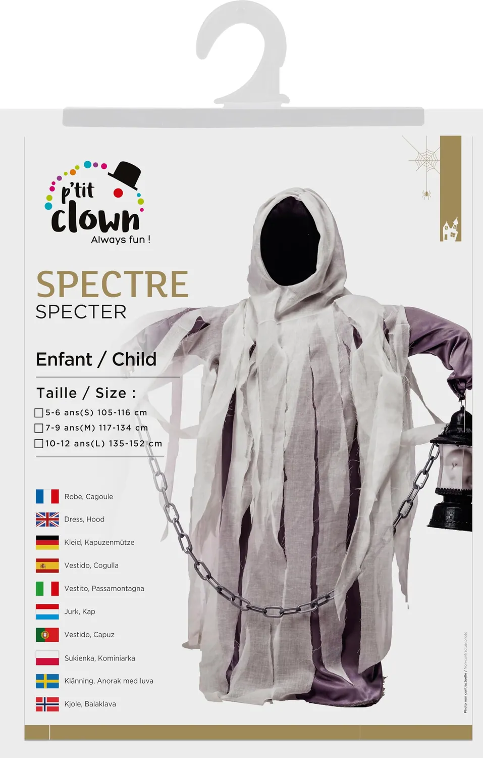 P'tit Clown Spettro Costume Bambino 128-140 cm Halloween