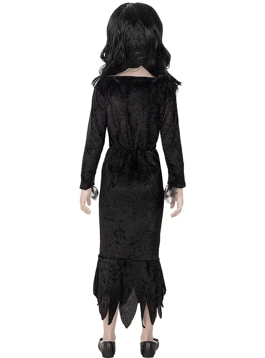 Funidelia Addams Parrucca Morticia parrucca bambina nero